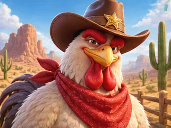 Illustration zum Spielmotiv von Johnny vs Chicken